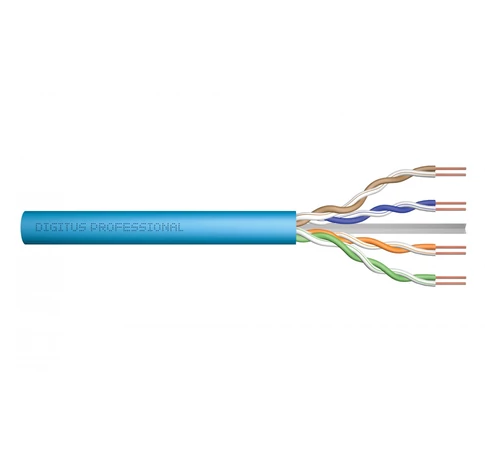 DIGITUS telepítési kábel Cat.6A, U/UTP, Dca, AWG 23/1, LSOH, 305m, kék, orsó