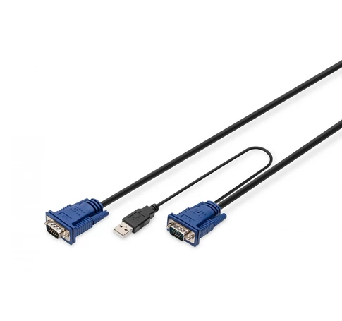 Digitus DS-19233 KVM kábel Többszínű, Fekete 5 M