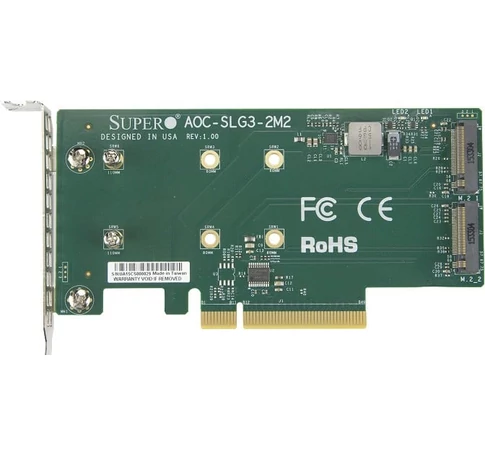 Supermicro AOC-SLG3-2M2 csatlakozókártya/illesztő Belső M.2