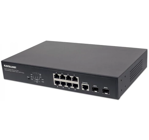 Intellinet 561167 hálózati kapcsoló Vezérelt Gigabit Ethernet (10/100/1000) Ethernet-áramellátás (PoE) támogatása Fekete