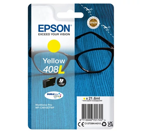 EPSON Tintapatron DURABrite Ultra tinta / Spectacles – 408/408L (XL, Yellow)