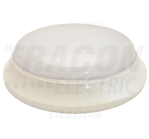 Műanyag búrás falon kívüli LED világítótest mozgásérzékelővel  100-240V,21W,1600lm,4000K,1-8m,10s-12m,IP54,D=400mm,EEI=F