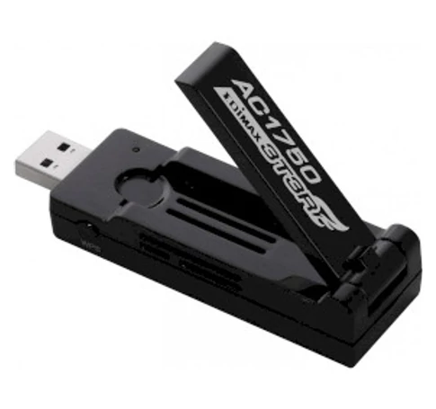 AC1750 kétsávos Wi-Fi USB 3.0 adapter 180 fokban állítható fekete antennával