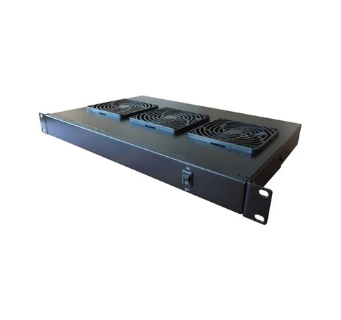 EXCEL Ventilátor 1U 3egység +kapcsoló 19"-os fekete