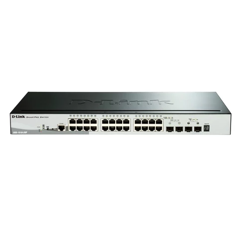 D-Link DGS-1510-28P hálózati kapcsoló Vezérelt L3 Gigabit Ethernet (10/100/1000) Ethernet-áramellátás (PoE) támogatása Fekete