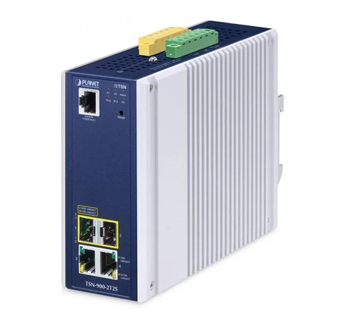 PLANET IP30 DIN-rail Industrial hálózati média konverter Alumínium, Kék