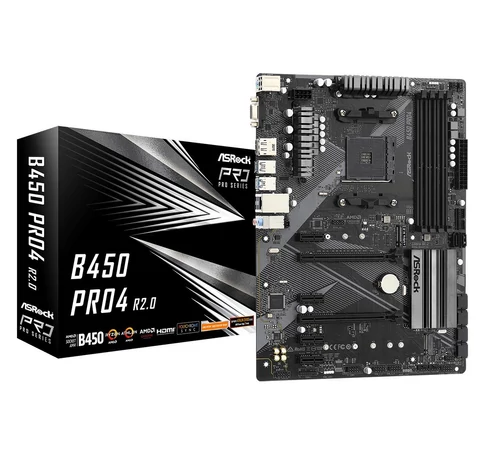Asrock B450 Pro4 R2.0 AMD B450 AM4 foglalat ATX