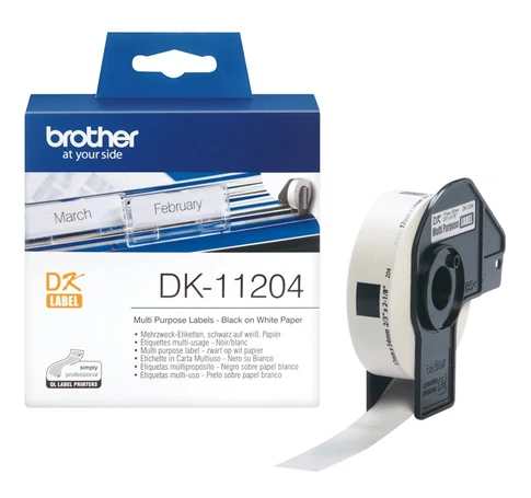 Brother DK-11204 címkéző szalag Fehéren fekete
