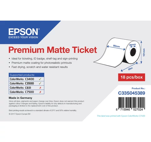 Epson Premium, 80mm x 50m, 107 g/m²