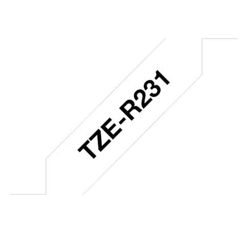 Brother TZE-R231 címkéző szalag Fehéren fekete