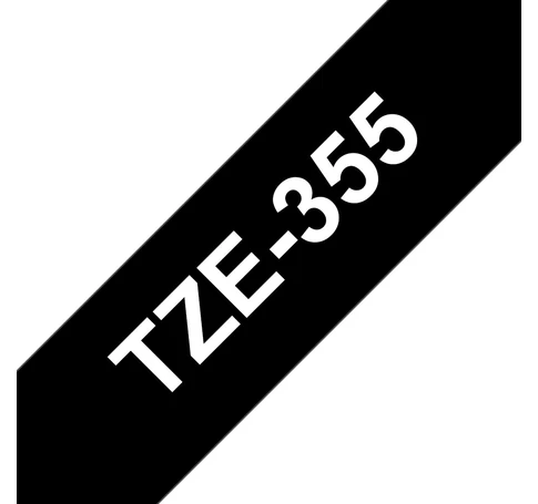 Brother TZE-355 címkéző szalag Fekete alapon fehér