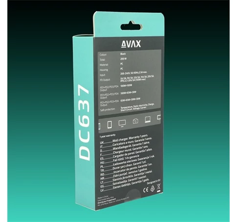 Avax DC637 HÁLÓZATI TÖLTŐÁLLOMÁS 200W