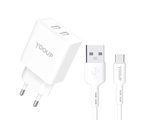 Yooup NC76B HÁLÓZATI TÖLTŐ 12W DUPLA USB-A