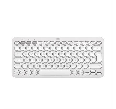 LOGITECH Billentyűzet - Pebble Keys 2 K380s Vezeték Nélküli & Bluetooth Piszkosfehér, US