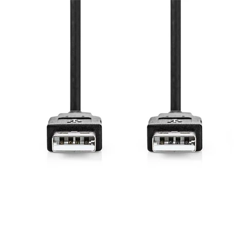 Nedis CCGL60000BK10 USB A apa - USB-A apa kábel, USB2.0, hossz: 1m