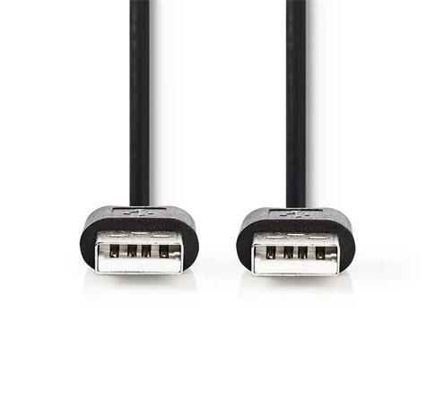 Nedis CCGL60001BK20 USB A apa - USB-A apa kábel, USB2.0, hossz: 2m