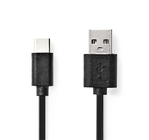 Nedis CCGL60600BK20 USB A - USB C (USB-C) kábel, USB2.0, 15W, hossz 2m