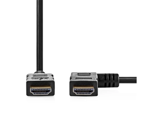 Nedis CVGP34260BK15 nagy sebességű HDMI kábel, 4K@30Hz, 10.2 Gbps, 1.50 m, pipa jobbos csatlakozó