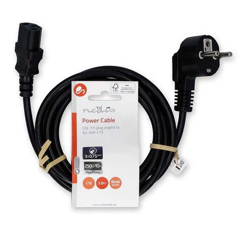 Nedis CEGL10000BK20 tápkábel IEC-320-C13, 3 x 0.75 mm˛ hossz 2m
