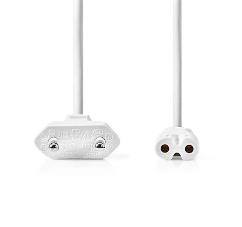 Nedis CEGL11040WT30 tápkábel IEC-320-C7, 2 x 0.75 mm, hossz 3m, fehér