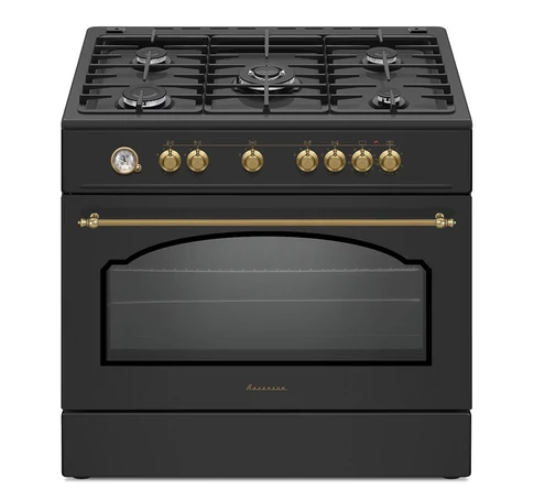 Ravanson Retro KWGE–90AR gas and electric cooker (black)