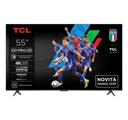 TCL 55C69K TV 139.7 cm (55") 4K Ultra HD Smart TV Wi-Fi Metallic