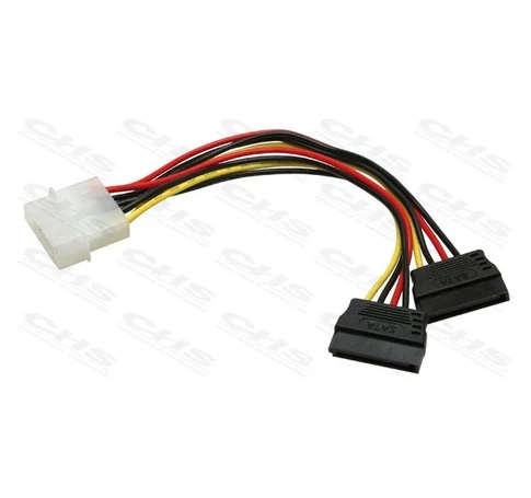 ROLINE kábel SATA táp Y elosztó, Molex to 2xSATA, 20cm