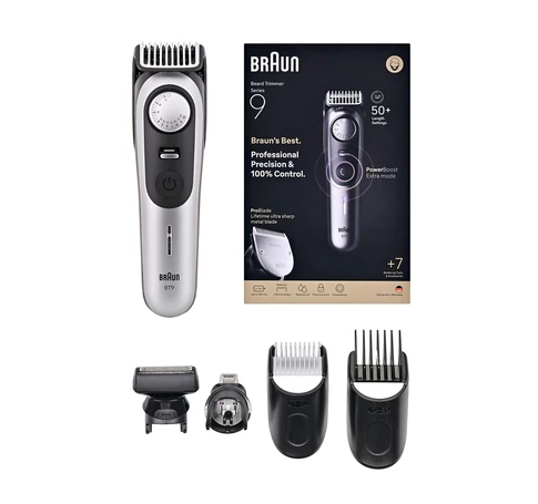 Braun BeardTrimmer 9 80789785 beard trimmer AC/Battery 20 2 cm Wet & Dry Grey