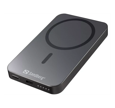 SANDBERG Hordozható akkumulátor, Mag Wireless Powerbank 5000 ALU