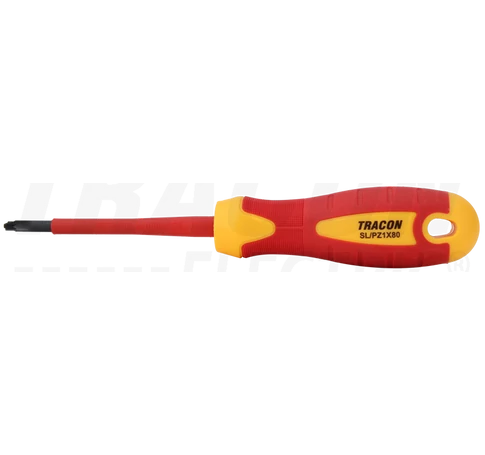 Csavarhúzó, kombiprofil, 1000V-ra szigetelt, CrV  SL/PZ1 5×80mm, AC 1000V