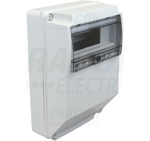 Üres ipari csatlakozódoboz szerelősínnel, ABS  12mod, H×W×D=400×260×130mm, IP65