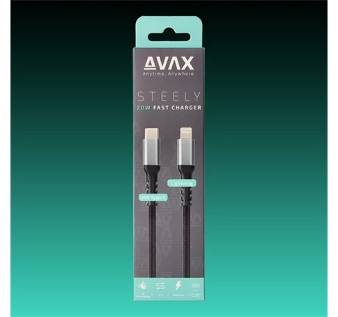 Avax CB402G TÖLTŐKÁBEL USB-C - LIGHTNING