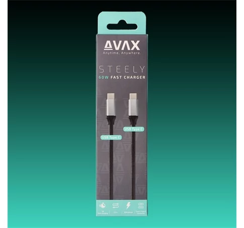 Avax CB302G TÖLTŐKÁBEL USB-C 60W