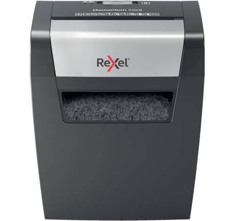 Rexel Shredder Momentum X308, 8 sheets, P-3, 15 l basket, black