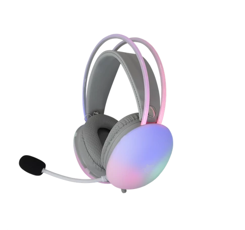 WHITE SHARK FIREFLY-W, GH-2342-W gamer fejhallgató, fehér/RGB, (3.5 Jack)