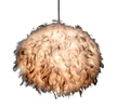 REALITY Ducky 3LT Pendant lamp 40*40cm H120cm Metal: white Shade duck feathers1xE27 40W bulb excl. - REAL-328411-07