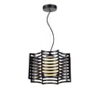 REALITY Laria 1LT Pendant lamp 30*30cm H120cm Metal: black matt Shade 1: metal black, Shade 2: glass white opal matt1xE27 40W bulb excl. - REAL-328801-02