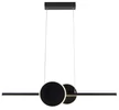 REALITY Gendra LED pendant lamp, sand black. LED 4000K 23W. L: 80cm, 2 rings 20cm LED outside. Horizontal tube with LED light down. Total 20cm. - REAL-339901-30