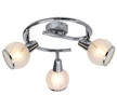 REALITY Megan  3lt G spot lamp,chrome3*E14 bulb excl.sand-blasting glass with clear wavelines+chrome metal ring onbottom,glass Dia:9cmtube Dia:25cm,canopy Dia:8cm - REAL-831033-06