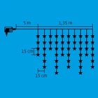 Kép 2/2 - Home KAF 50L LED-es csillag fényfüggöny, 1,35 m / 50 db hidegfehér LED csillag figurákban, átlátszó vezeték, hálózati adapter, beltéri kivitel