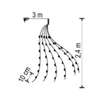 Kép 6/6 - Home ML 150/WW micro LED-es fényfüzérköteg, 150 db melegfehér micro LED, 6 ágú, vékony, ezüstszínű vezeték, hálózati adapter, kül- és beltéri kivitel