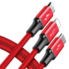 Kép 2/8 - Baseus Rapid 3 az 1-ben C típusú USB-kábel / Lightning / Micro 3A 1,2 m (piros)
