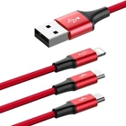 Kép 3/8 - Baseus Rapid 3 az 1-ben C típusú USB-kábel / Lightning / Micro 3A 1,2 m (piros)