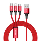 Kép 1/8 - Baseus Rapid 3 az 1-ben C típusú USB-kábel / Lightning / Micro 3A 1,2 m (piros)