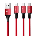 Kép 4/8 - Baseus Rapid 3 az 1-ben C típusú USB-kábel / Lightning / Micro 3A 1,2 m (piros)
