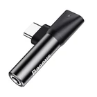 Kép 1/6 - Baseus USB-C-USB-C+Mini Jack 3,5 mm audio adapter (fekete)