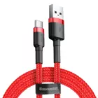Kép 1/7 - USB-kábel USB-C-hez Baseus Cafule 3A 1m (piros)