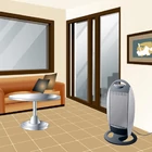 Kép 4/5 - Home FK 21 álló elektromos halogén hősugárzó fűtőtest, 400W/800W/1200W, oszcillálás, IP20 védelem, fekete/ezüst