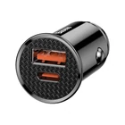 Kép 1/6 - Baseus Circular autós töltő, PD, QC 4.0, 5A, 30W (fekete)