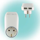 Kép 2/2 - Home NV 2100 USB hálózati aljzat USB töltőaljzatokkal, 2xUSB töltőaljzat 5V/max.2,1A, földelt hálózati aljzat gyermekvédő zsaluval